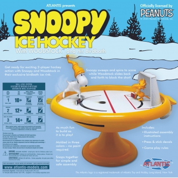 Plastikmodell – ATLANTIS Models Snoopy und Woodstock Ice Hockey Game Build and Play – AMCM5696